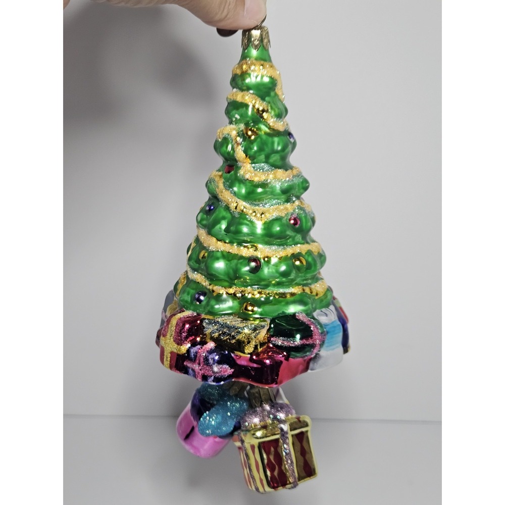 Christopher Radko Christmas Tree Fantasy Glass Ornament Vintage Hanging Presents